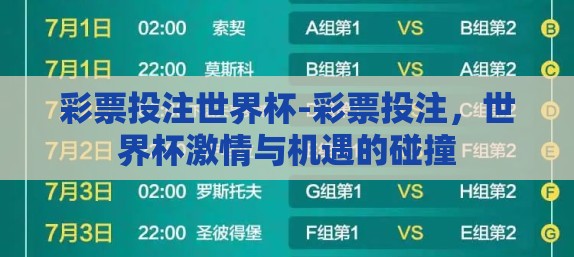 彩票投注世界杯-彩票投注,世界杯激情与机遇的碰撞 彩票投注世界杯-彩票投注,世界杯激情与机遇的碰撞