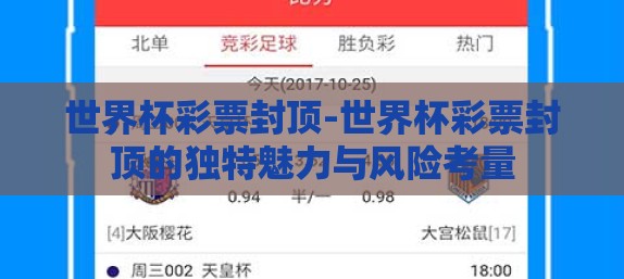 世界杯彩票封顶-世界杯彩票封顶的独特魅力与风险考量