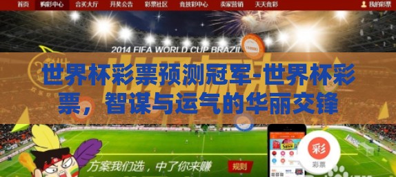 世界杯彩票预测冠军-世界杯彩票，智谋与运气的华丽交锋