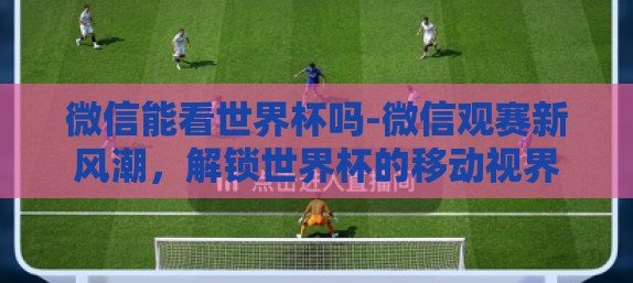 微信能看世界杯吗-微信观赛新风潮，解锁世界杯的移动视界