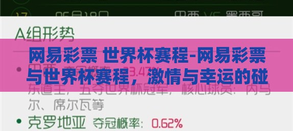 网易彩票 世界杯赛程-网易彩票与世界杯赛程，激情与幸运的碰撞